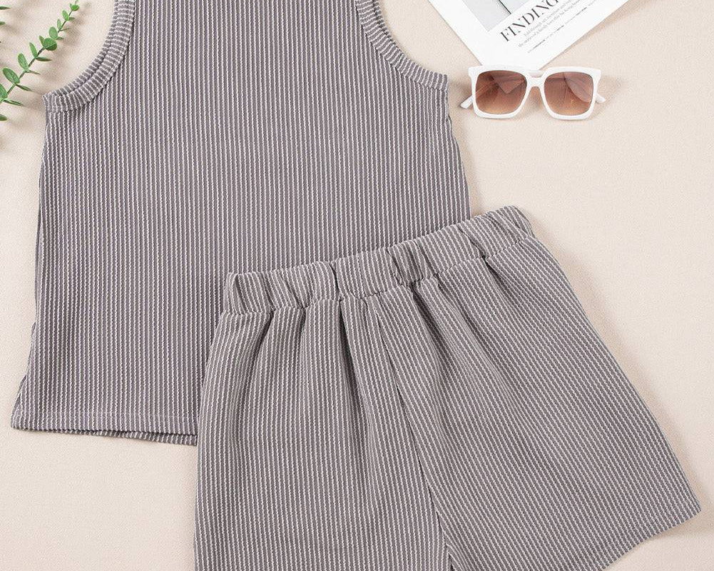 NYLD: Round Neck Sleeveless Top and Shorts Set - NEWYORKLISTED