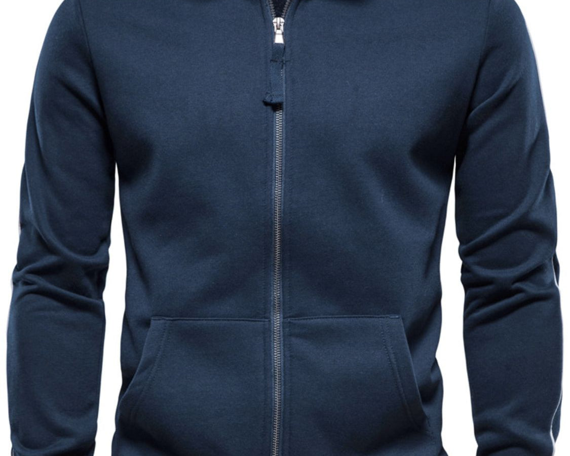 NEWYORKLISTED ATLAS MEN's COLLECTION: Men's Zip Up Long Sleeve Sweatshirt in Navy