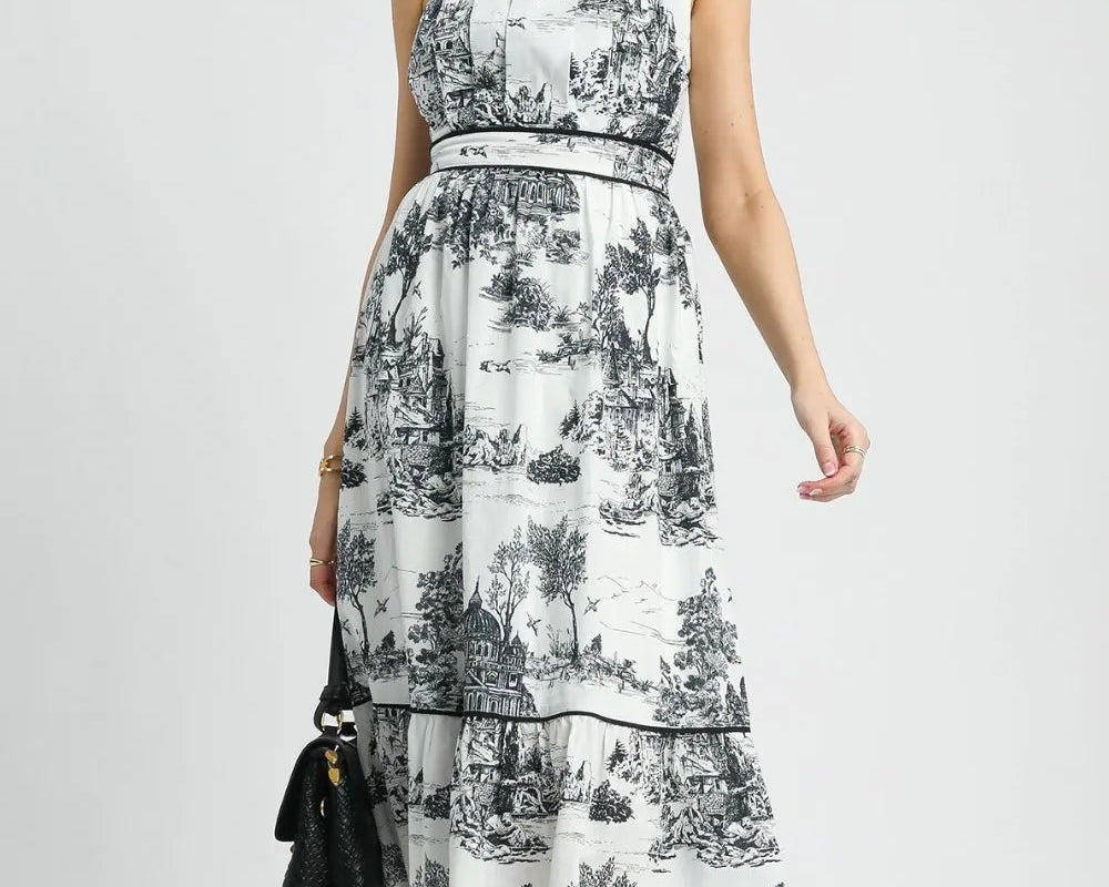 NEWYORKLISTED STYLE COLLECTION: Printed Tiered Tube Midi Dress