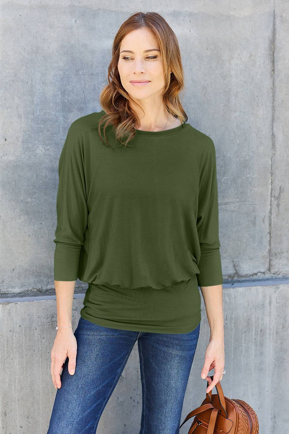 NYLD PARTNER Round Neck Billow Sleeve Top - NEWYORKLISTED
