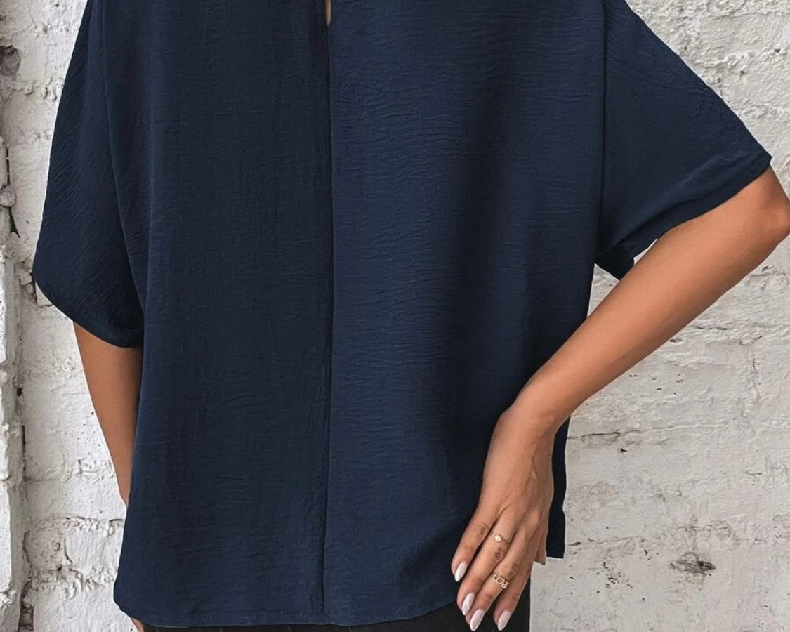 NEWYORKLISTED STYLE COLLECTION: Side Bow Short Sleeve Blouse - NEWYORKLISTED