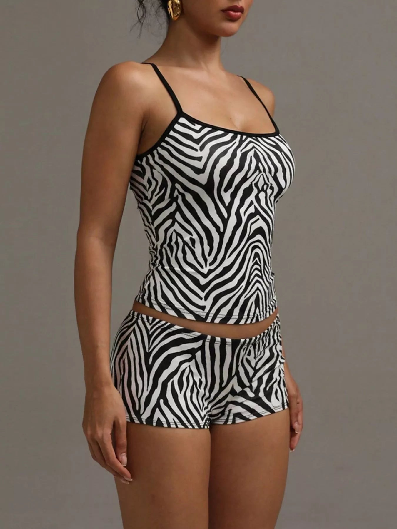 NEWYORKLISTED INTIMATE APPAREL COLLECTION: Zebra Print Cami and Short Set