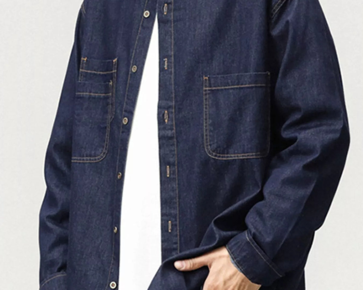 NEWYORKLISTED ATLAS MEN'S COLLECTION – Men's long-sleeve denim button-down shirt, product image 2