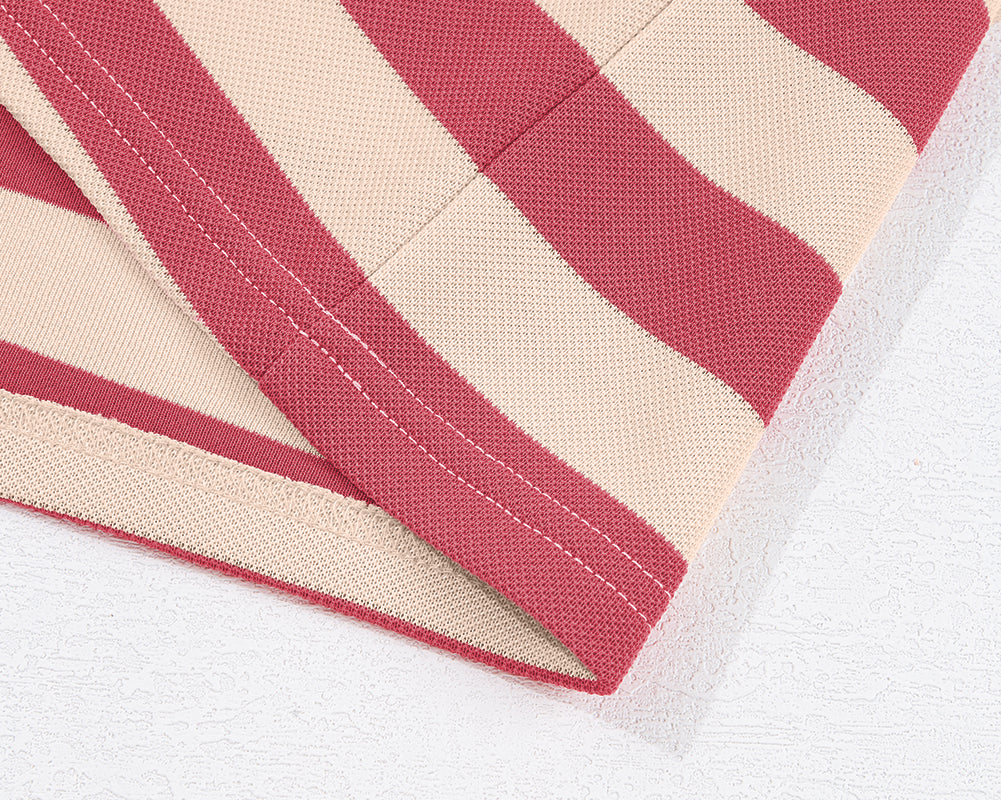 NEWYOKLISTED STYLE COLLECTION: Striped Johnny Collar Long Sleeve Mini Dress - NEWYORKLISTED