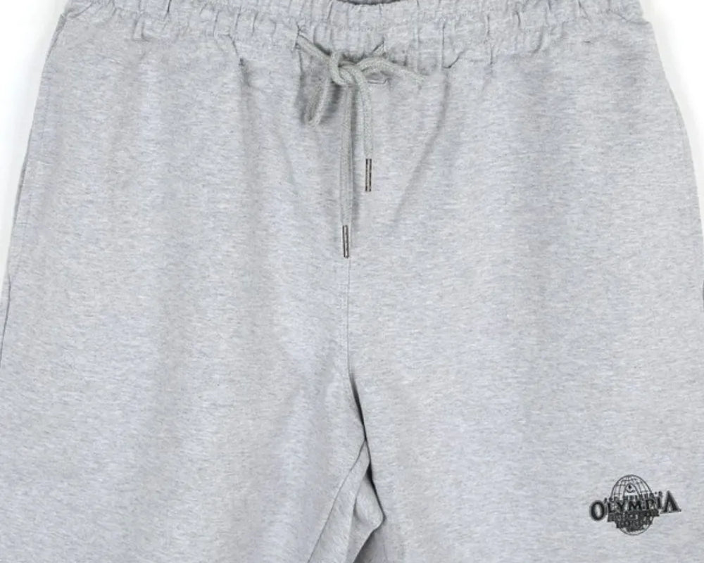 NEWYORKLISTED ATLAS MEN's COLLECTION: Gray shorts with a drawstring on a white background