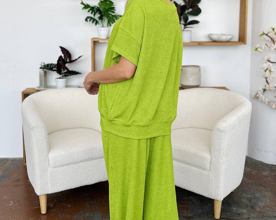 NYLD Short Sleeve T-Shirt and Wide Leg Pants - NEWYORKLISTED