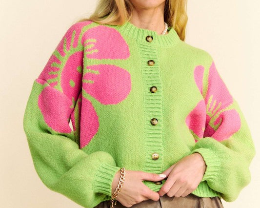 NEWYORKLISTED STYLE COLLECTION: Flower Print Long Sleeve Cardigan - NEWYORKLISTED