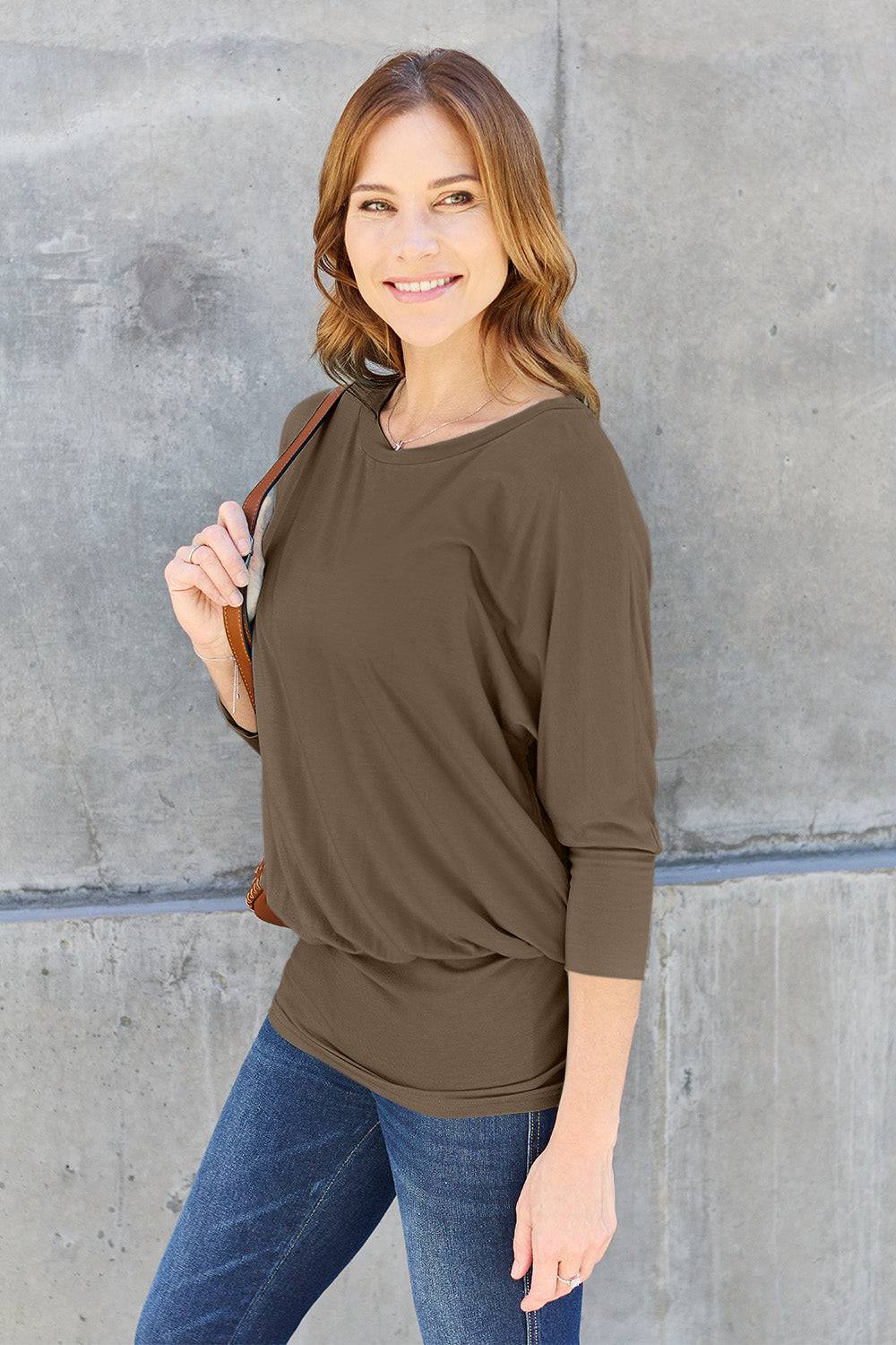 NYLD PARTNER Round Neck Billow Sleeve Top - NEWYORKLISTED