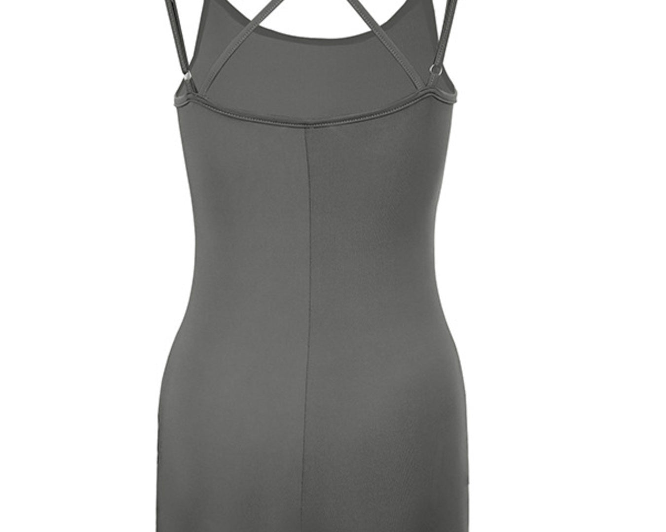 NEWYORKLISTED ACTIVEWEAR COLLECTION: Gray romper with thin straps on a white background