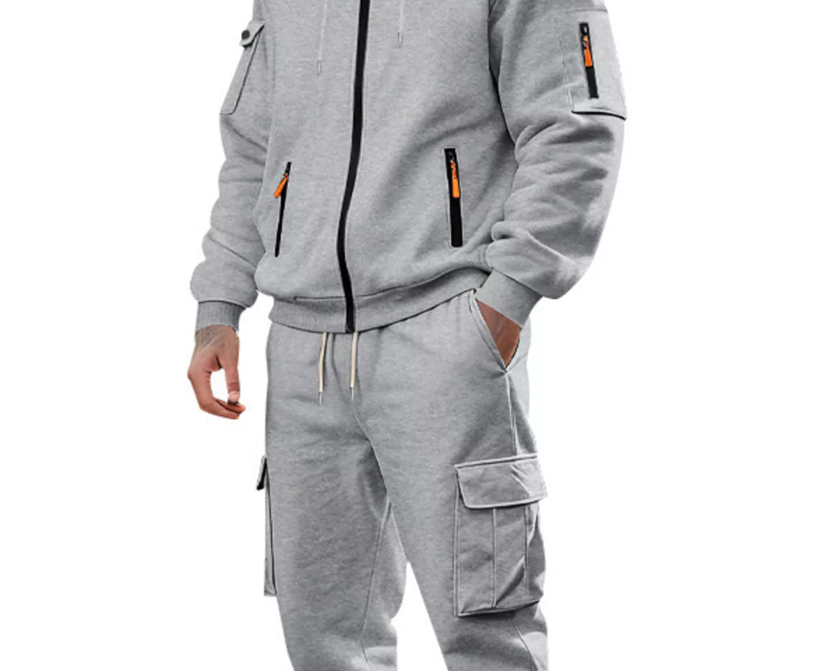 NEWYORKLISTED ATLAS MEN'S COLLECTION – Men's zip-up hoodie and cargo pants two-piece set, product image 13