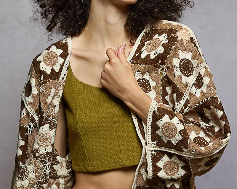 NEWYORKLISTED STYLE COLLECTION: Open Front Cardigan with Varied Patterns