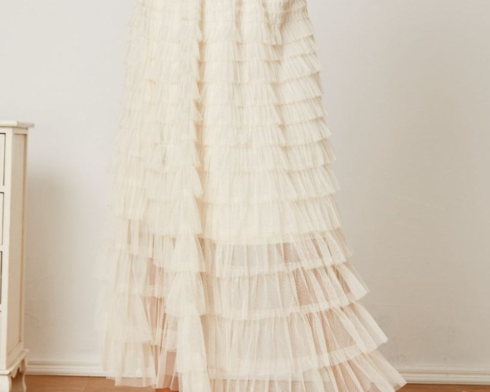 NEWYORKLISTED STYLE COLLECTION: Ruched High Waist Tiered Skirt