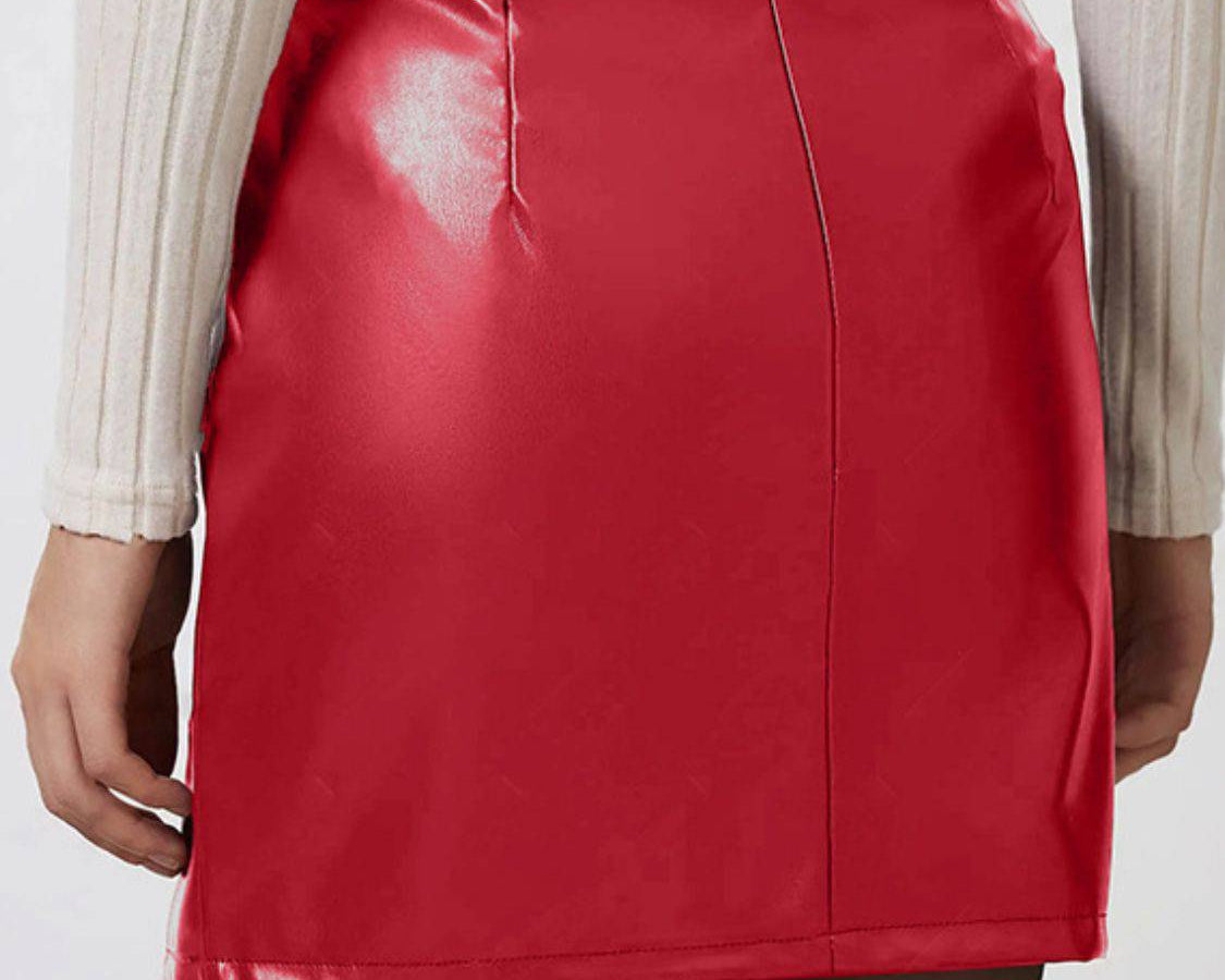 Slit Mini Skirt with Zipper - NEWYORKLISTED