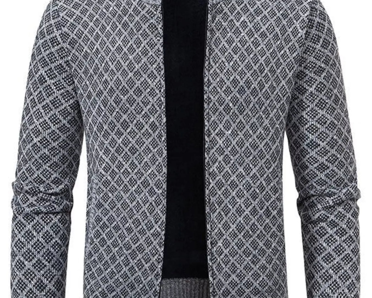 NEWYORKLISTED ATLAS MEN'S COLLECTION – Men's geometric full-zip cardigan, product image 3