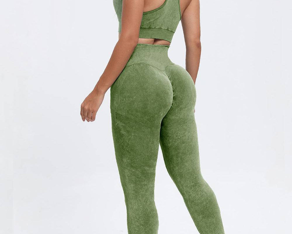 NEWYORKLISTED STYLE COLLECTION: 3 Piece Washed Square Neck Wide Strap Active Set - NEWYORKLISTED