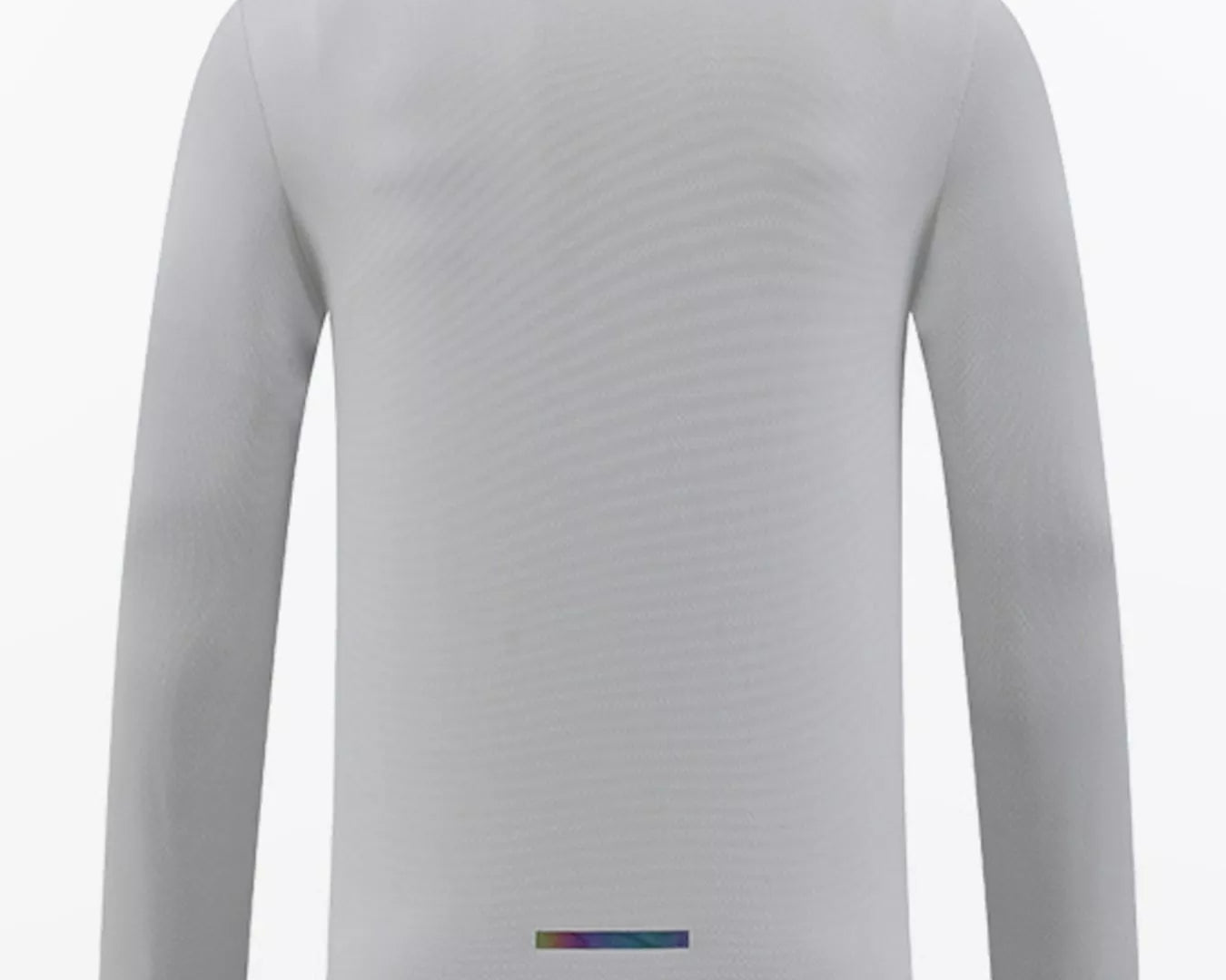 NEWYORKLISTED ATLAS MEN'S COLLECTION: Gray long-sleeve shirt with a rainbow logo on a white background