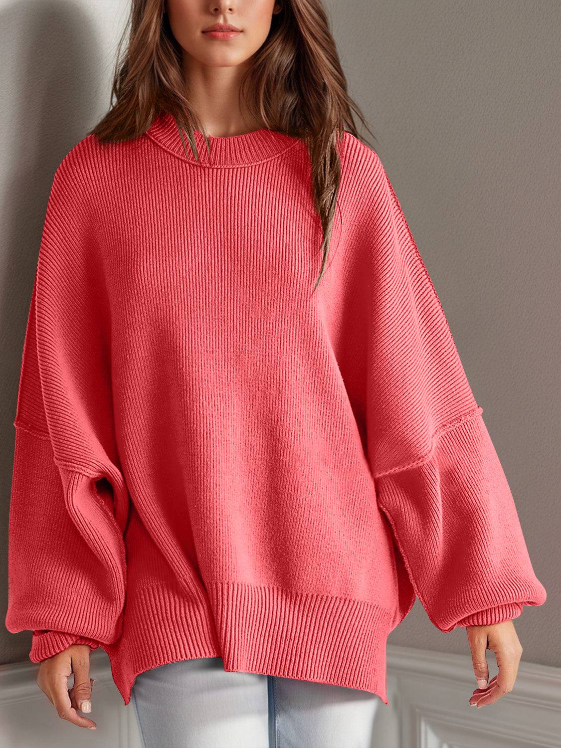 NEWYORKLISTED STYLE COLLECTION: Round Neck Long Sleeve Sweater - NEWYORKLISTED
