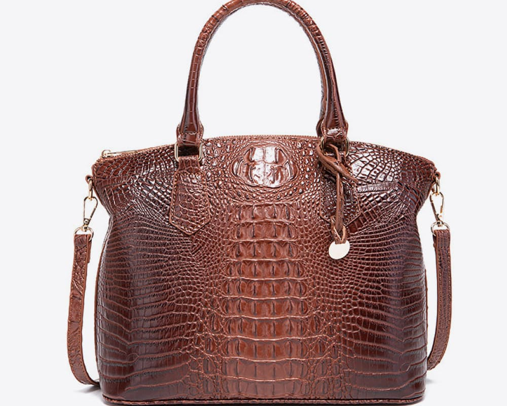 NEWYORKLISTED STYLE COLLECTION: Vegan Leather Crocodile Pattern Handbag