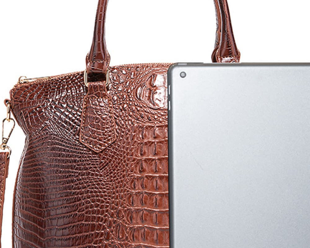 NEWYORKLISTED STYLE COLLECTION: Vegan Leather Crocodile Pattern Handbag - NEWYORKLISTED