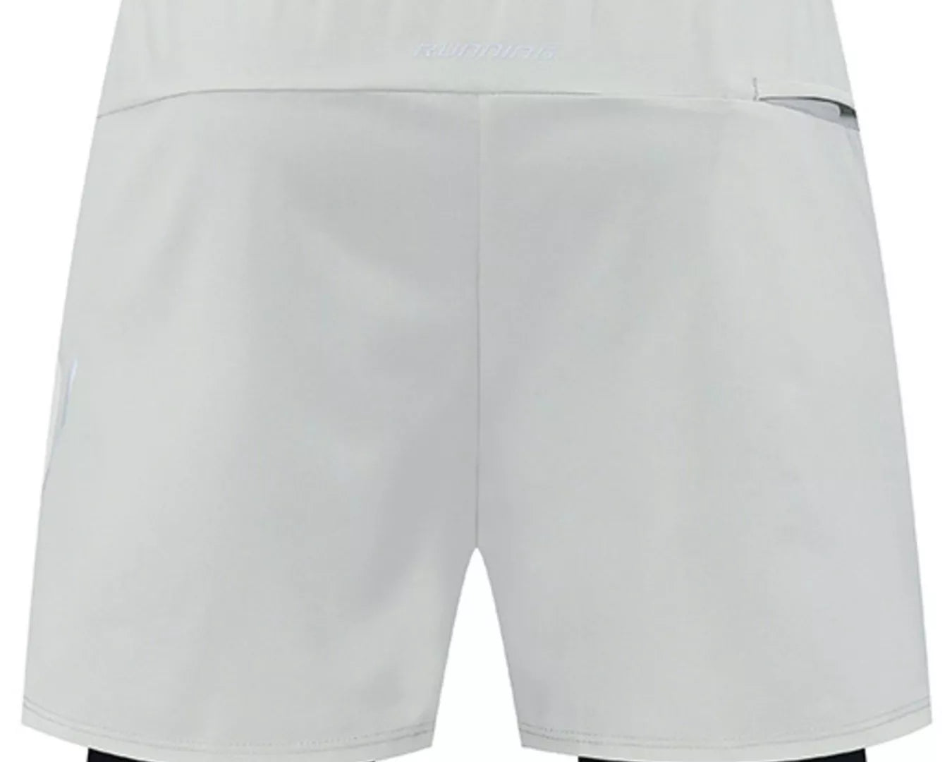 NEWYORKLISTED ATLAS MEN's COLLECTION: Light gray shorts with black accents on a white background