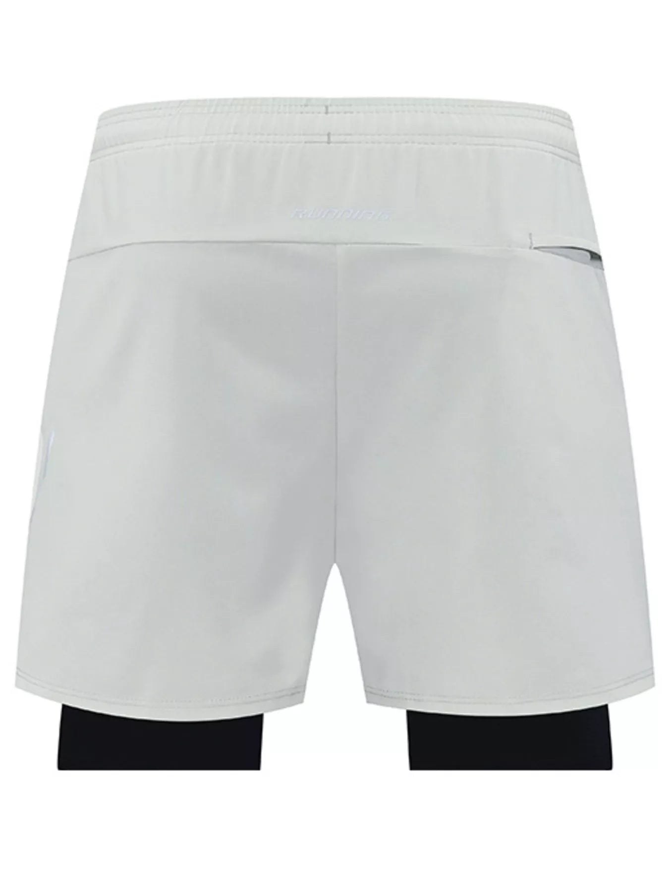 NEWYORKLISTED ATLAS MEN's COLLECTION: Light gray shorts with black accents on a white background