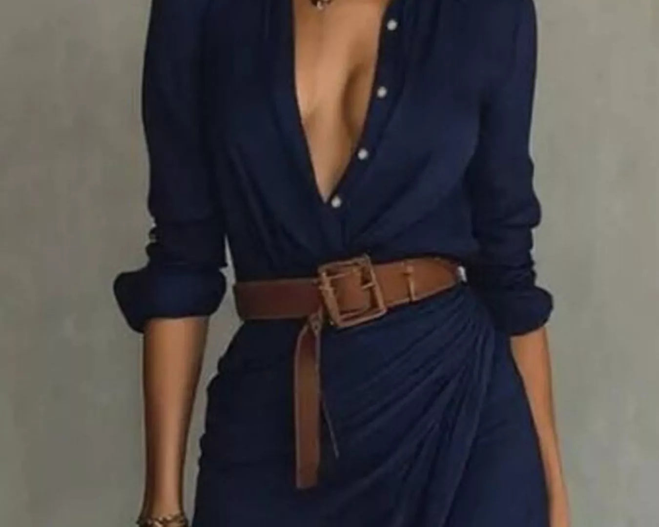 Ruched long sleeve maxi dress in Navy NEWYORKLISTED STYLE COLLECTION