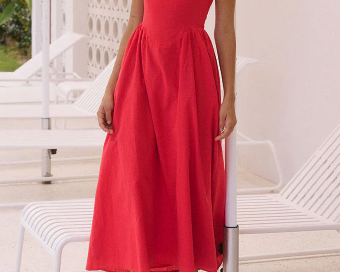 NEWYORKLISTED STYLE COLLECTION: Ruched Halter Neck Midi Dress - NEWYORKLISTED