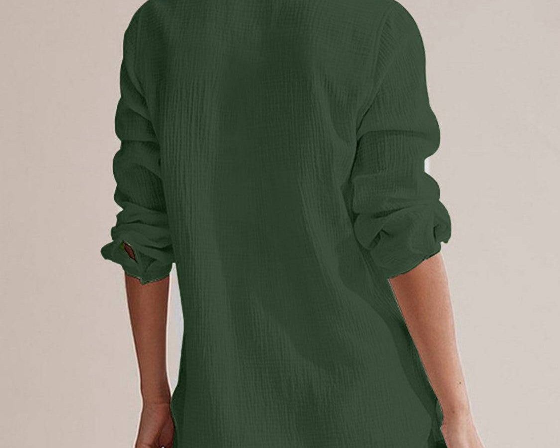 NYLD: Notched Long Sleeve Top and Shorts Set - NEWYORKLISTED