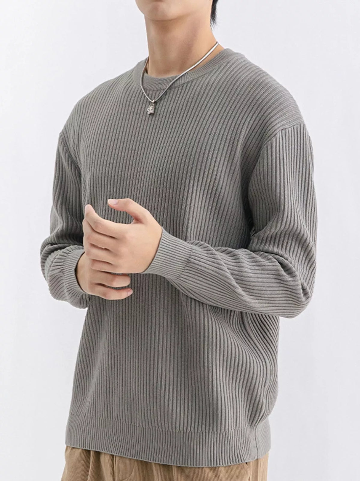 NEWYORKLISTED ATLAS MEN'S COLLECTION – Men's ribbed knit crew-neck sweater, product image 11