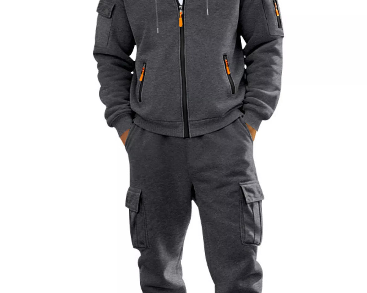 NEWYORKLISTED ATLAS MEN'S COLLECTION – Men's zip-up hoodie and cargo pants two-piece set, product image 10