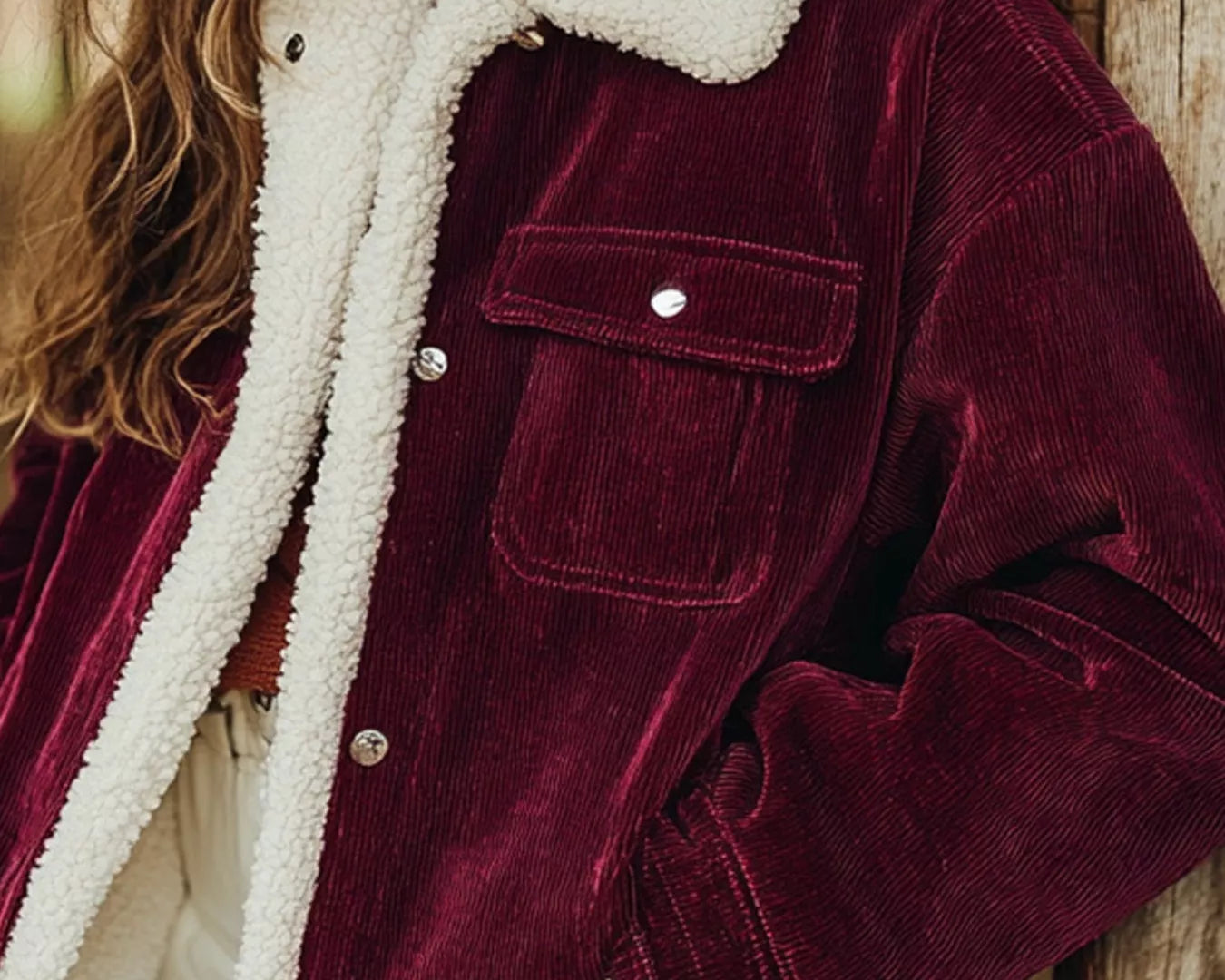 NEWYORKLISTED STYLE COLLECTION – Sherpa Collar Corduroy Button-Up Jacket | Cozy Lined Corduroy Coat with Pockets | Vintage Fall/Winter Style