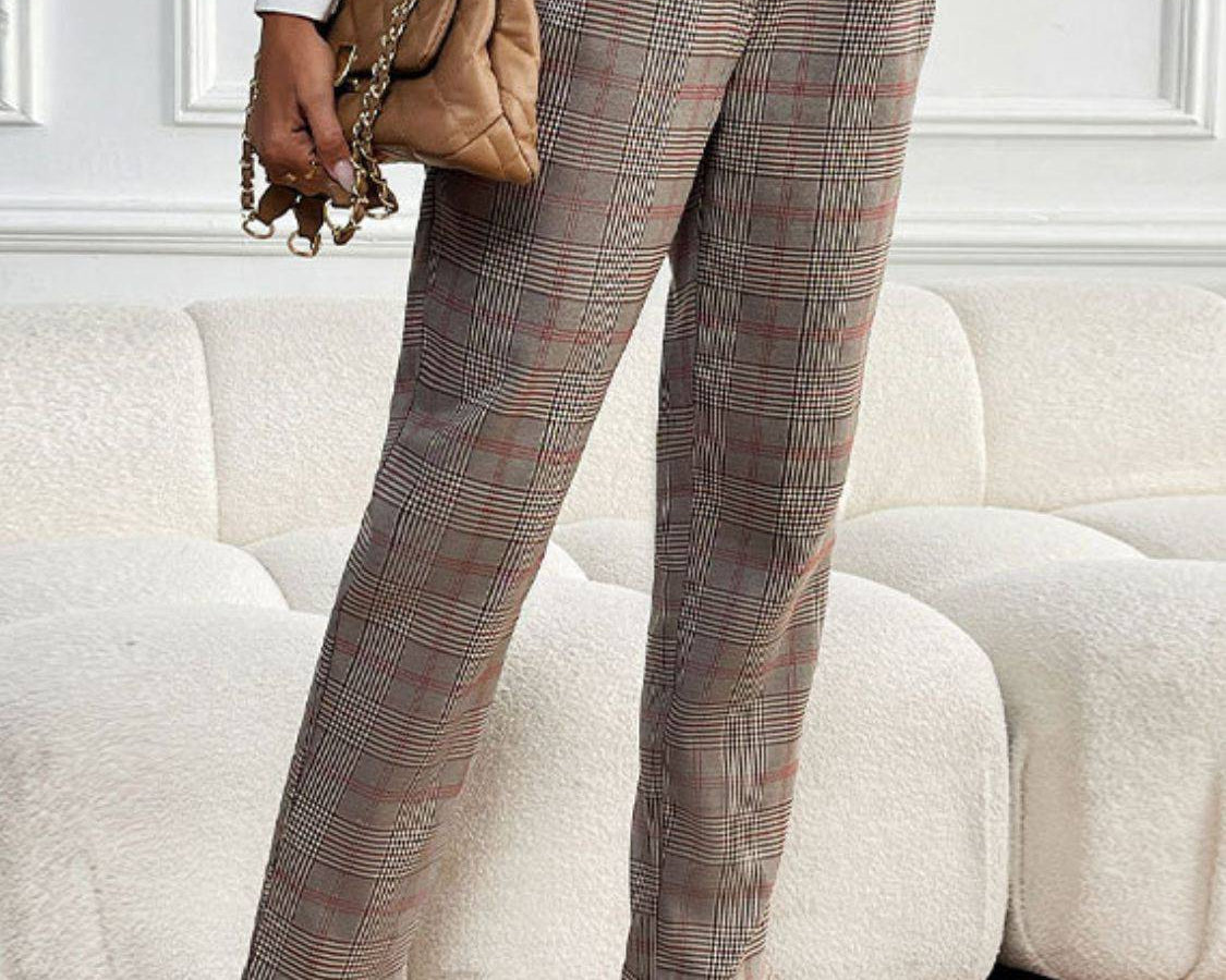 NEWYORKLISTED STYLE COLLECTION: Perfect Plaid Straight Leg Pants - NEWYORKLISTED