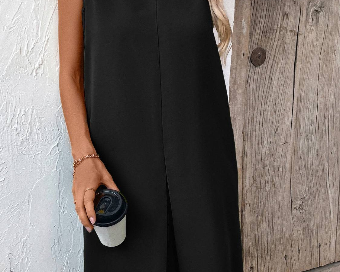 NYLD Pocketed Round Neck Sleeveless Mini Dress - NEWYORKLISTED