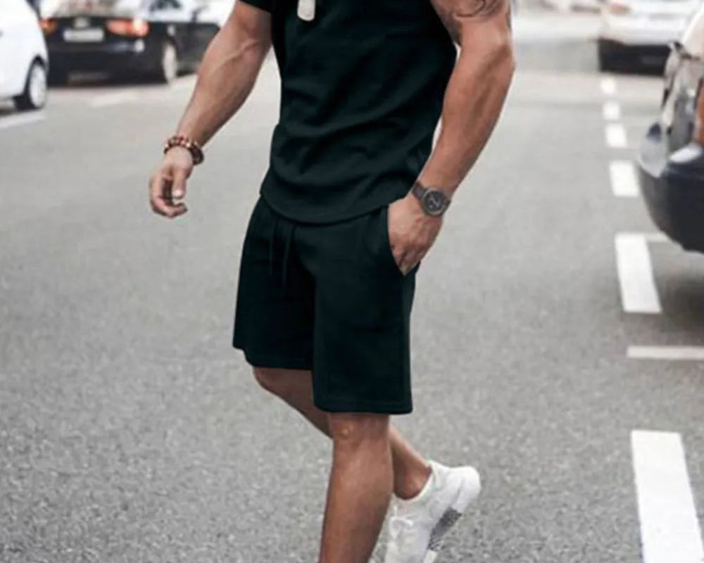 NEWYORKLISTED ATLAS MEN’S COLLECTION: Men’s Plus Size Round Neck Short Sleeve Top and Shorts Set – All-Day Comfort, Streamlined Style