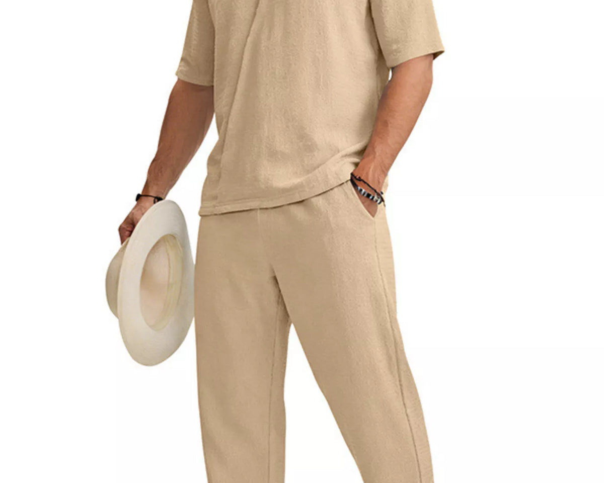 NEWYORKLISTED ATLAS MEN'S COLLECTION – Men's half-sleeve top and pants two-piece set, product image 2