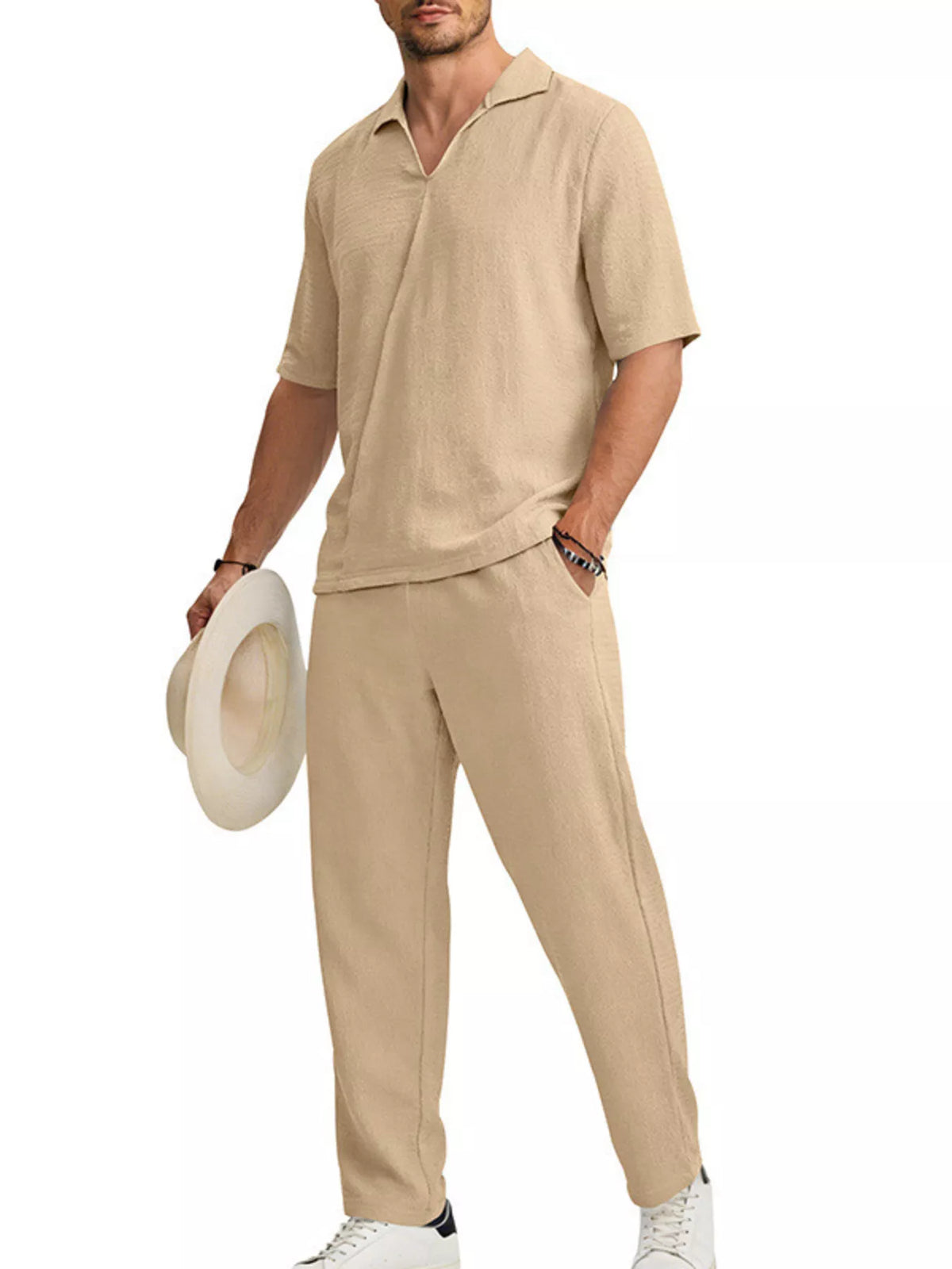 NEWYORKLISTED ATLAS MEN'S COLLECTION – Men's half-sleeve top and pants two-piece set, product image 2