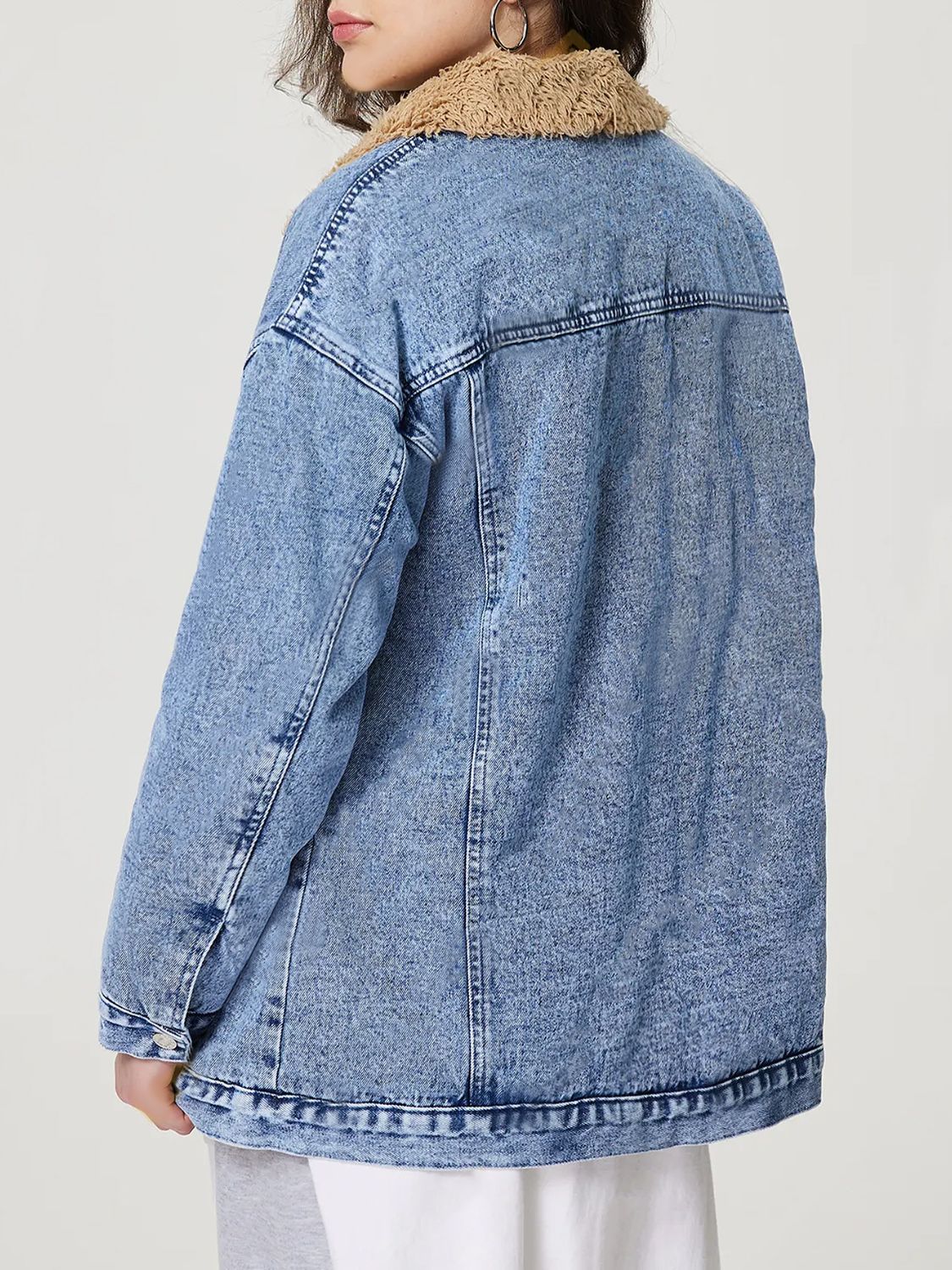 NEWYORKLISTED STYLE COLLECTION: Neck Plush Denim Jacket - NEWYORKLISTED