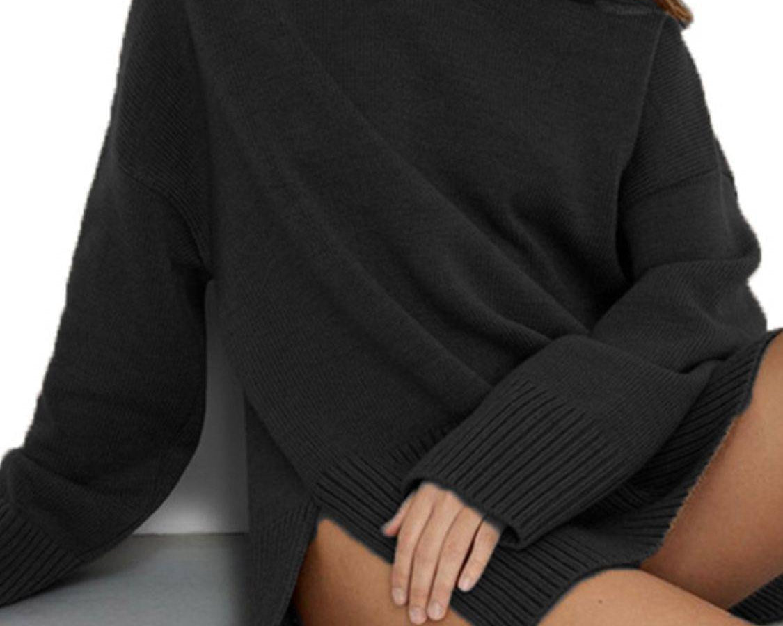 NEWYORKLISTED STYLE COLLECTION: Turtleneck Drop Shoulder Sweater - NEWYORKLISTED