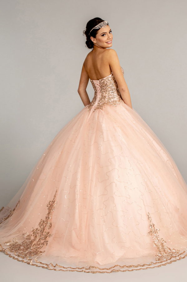 Sequin and Glitter Embellished Sweetheart Quinceanera Dress-1