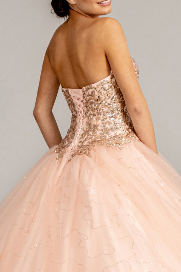 Sequin and Glitter Embellished Sweetheart Quinceanera Dress-3