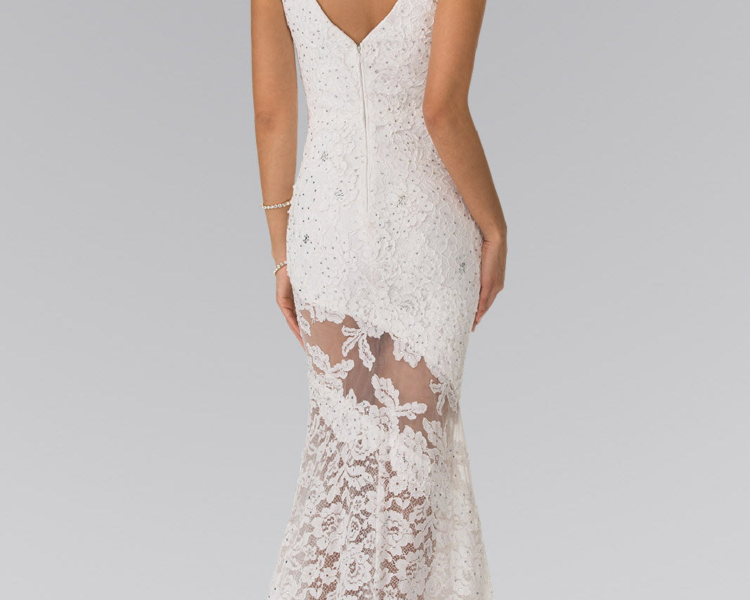 Illusion Cut-Out Lace Long Dress-1