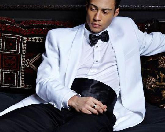 "Maxwell" White Dinner Jacket Shawl (Separates)-0