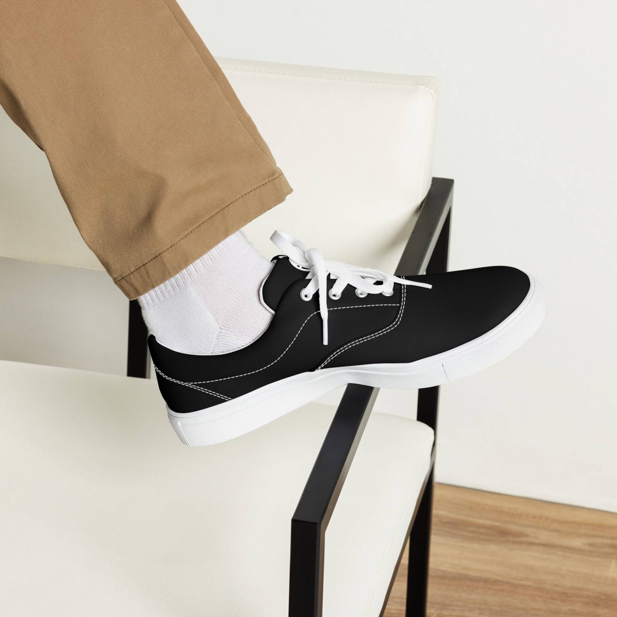 NEWYORKLISTED STYLE COLLECTION: MEN'S BACK IN BLACK CANVAS SHOE - NEWYORKLISTED