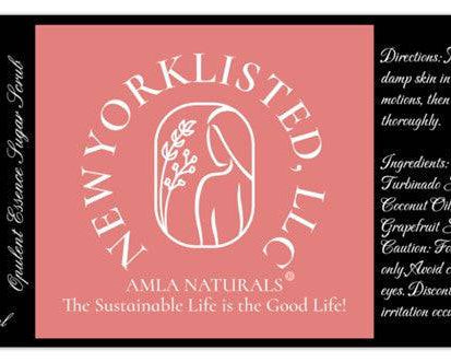 AMLA NATURALS 8oz Jar of Opulent Essence Sugar Scrub Label