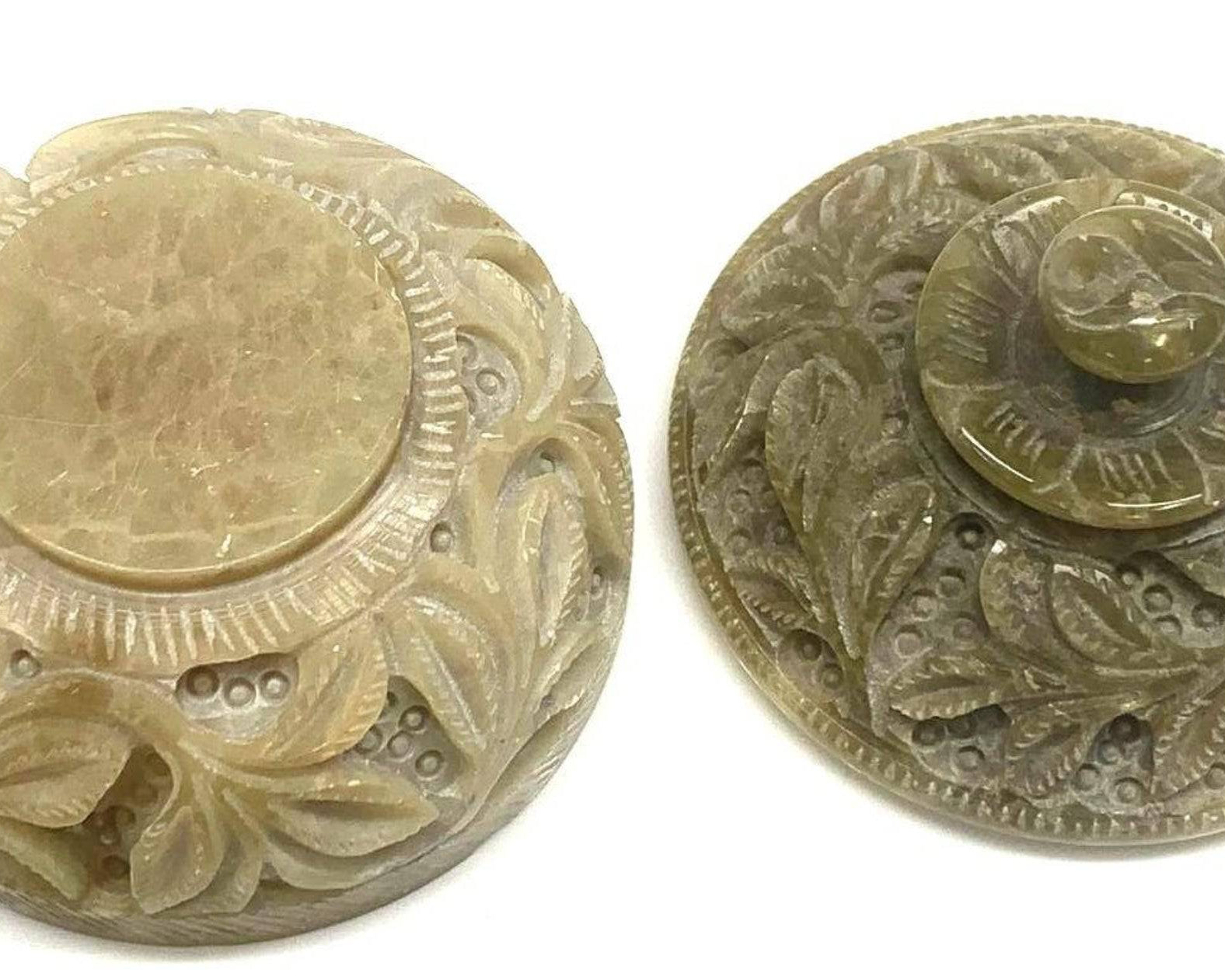 NEWYORKLISTED UNIQUE FINDS COLLECTION: Jade Intricately Carved Round Trinket Bowl - NEWYORKLISTED