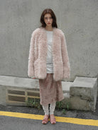 Castle Dusk Fashionable Casual V-Neck Italian Tuscan Sheepskin Coat - NEWYORKLISTED