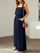 NYLD: Square Neck Top and Wide Leg Pants Set - NEWYORKLISTED