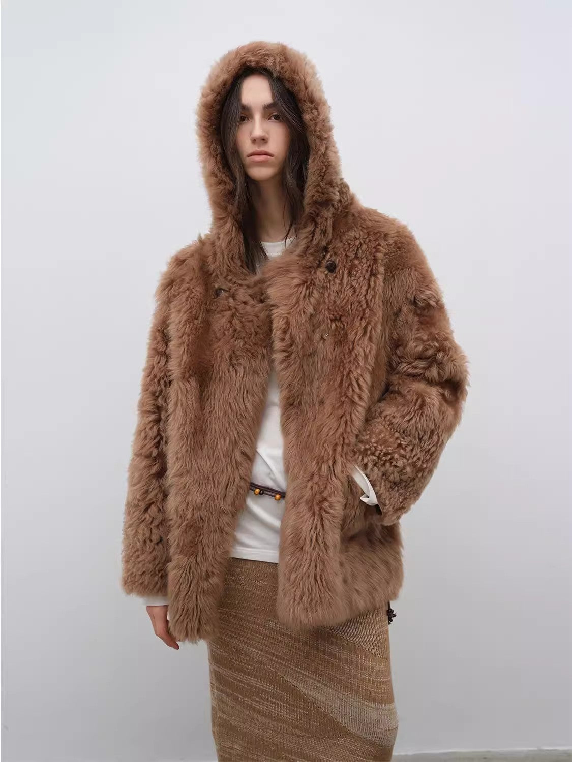 Clouds of Smoke Become Rain Imported Tuscan Hooded Sheepskin - NEWYORKLISTED