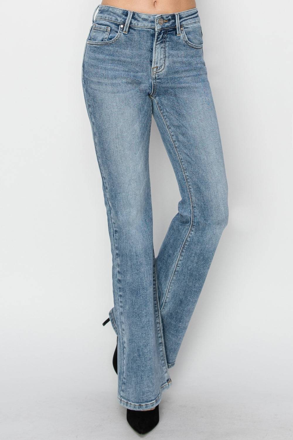 RISEN Full Size Mid Rise Bootcut Jeans - NEWYORKLISTED