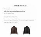 Brown Retro Genuine Leather Jacket Women's Motorcycle Sheep Leather Jacket Short "Loveless Muse" - NEWYORKLISTED